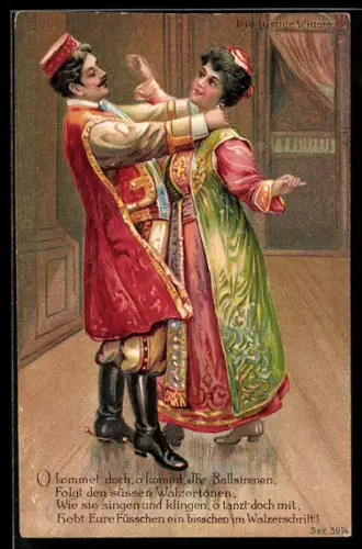 AK O kommet doch Ihr Ballsirenen, Die lustige Witwe, Operette