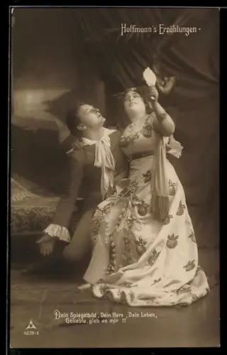 AK Szene aus der Operette Hoffmann`s Erzählungen, Dien Spiegelbild, Dein Herz...