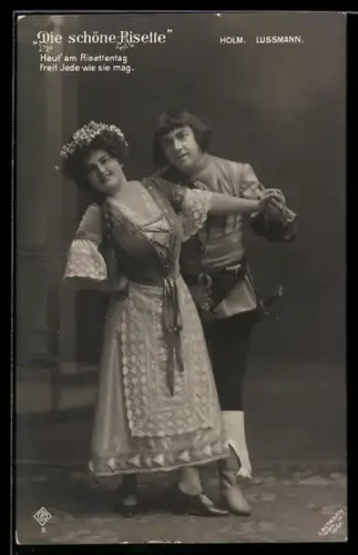 AK Operette Die Schöne Risette, Holm und Lussmann tanzen