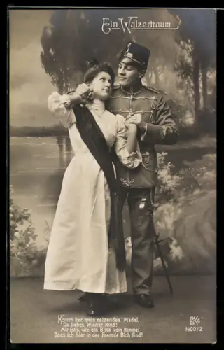 AK Szene aus der Operette Ein Walzertraum, Komm her, mein reizendes Mädel...