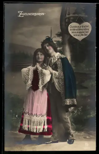 AK Szene aus der Operette Zigeunerbaron