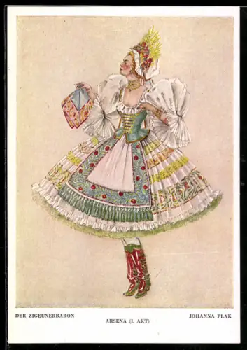Künstler-AK sign. Johanna Plak: Der Zigeunerbaron, Arsena, I. Akt