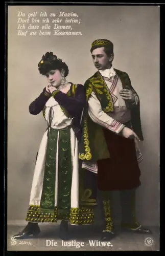 AK Operette Die lustige Witwe, Da geh ich zu Maxim