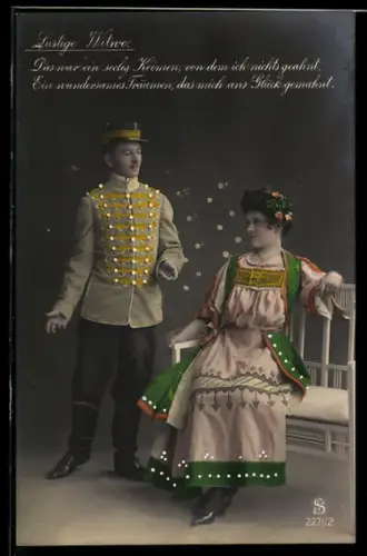 AK Operette Lustige Witwe: Das war ein seelig Keimen..., Liebespaar