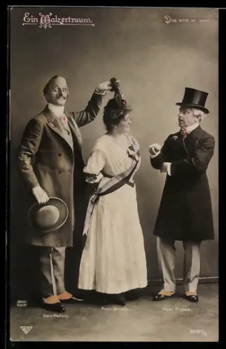 AK Operette Ein Walzertraum, Darsteller Hellwig, Brede und Friese