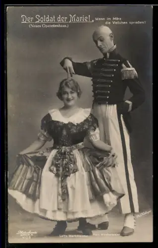 AK Lotte Werkmeister und Paul Westermeier in der Operette Der Soldat der Marie! im Neuen Operettenhaus