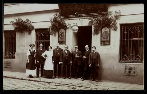 AK Wien, Gasthaus Franz Halbwidl, Wallnerstrasse 5