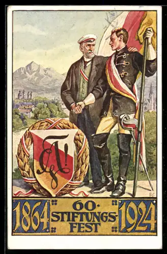 AK Innsbruck, Studentenwappen der akad. kath. Verbindung Austria, Stiftungsfest 1924
