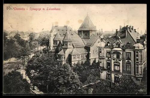 AK Chemnitz, Synagoge mit Luisenhaus