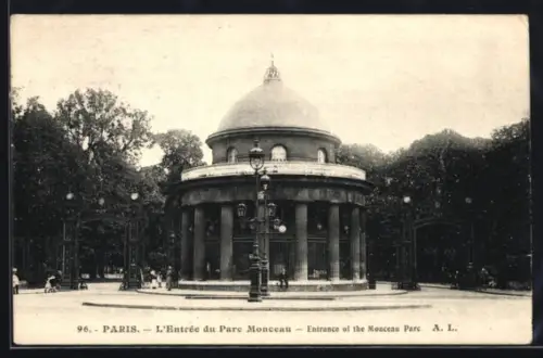 AK Paris, L`Entrée du Parc Monceau