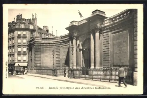 AK Paris, Entrée principale des Archives Nationales
