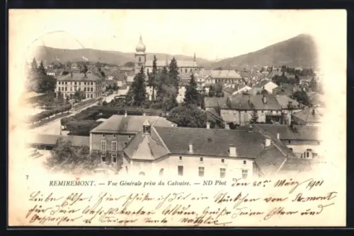 AK Remiremont, Vue générale prise du Calvaire