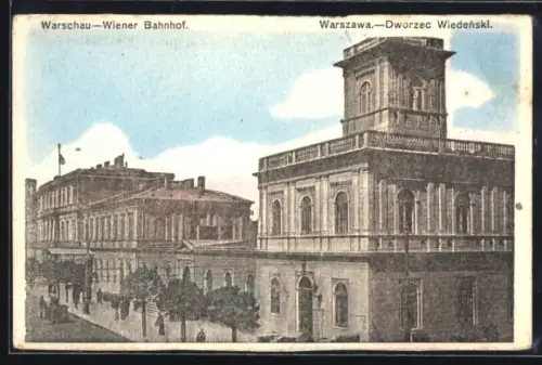 AK Warschau, Partie am Wiener Bahnhof