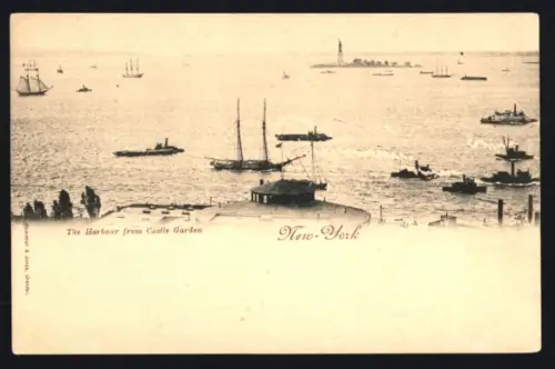 AK New York, NY, The Harbour from Castle Garden