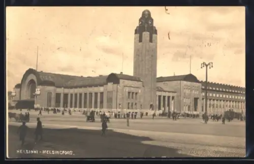 AK Helsinki, Blick zum Bahnhof