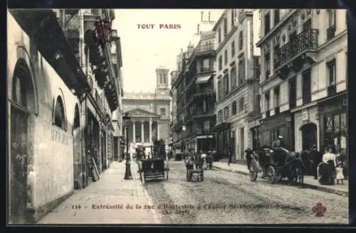 AK Paris, Extrémité de la rue d`Hauteville