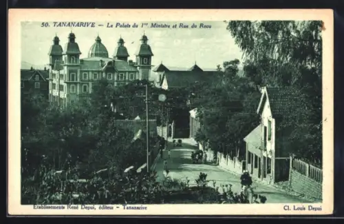 AK Tananarive, Le Palais du 1er Ministre et Rue de Rova