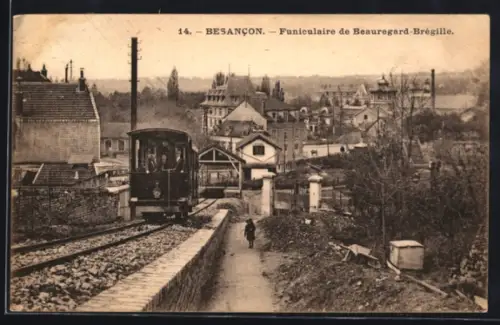 AK Besancon, Funiculaire de Beauregard-Brégille