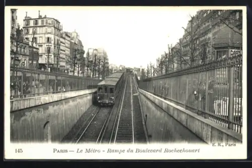AK Paris, Le Mètro -Rampe du Boulevard Rochechouart, U-Bahn