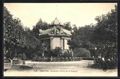 AK Menton, Le Jardin Public et le Kiosque