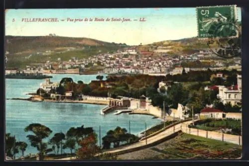 AK Villefranche, Vue prise de la Route de Saint-Jean