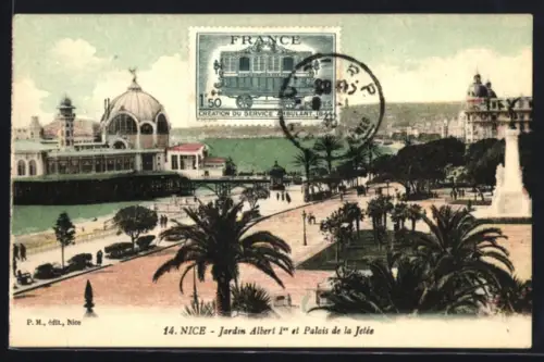 AK Nice, Jardins Albert 1er et Palais de la Jetée