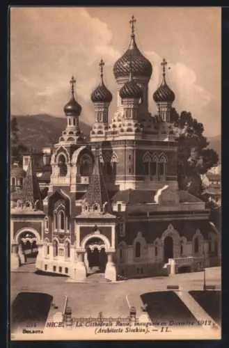 AK Nice, La Cathédrale Russe inaugurée en Décembre 1912, Architecte Stocklin