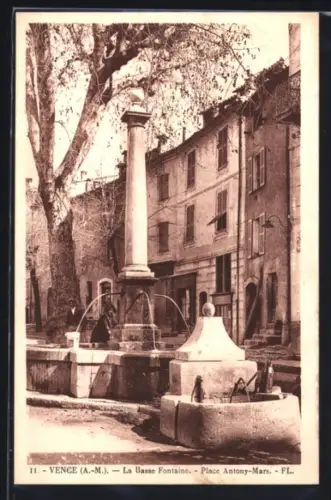 AK Vence /A.-M., La Basse Fontaine, Place Antony-Mars