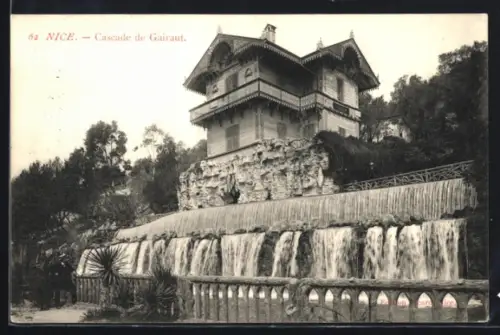 AK Nice, Cascade de Gairaut et villa pittoresque