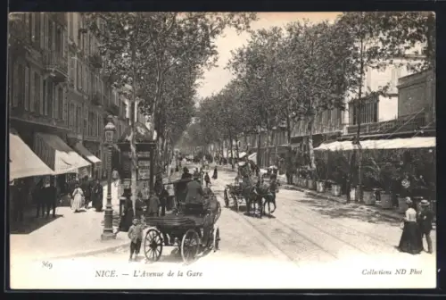 AK Nice, l'avenue de la Gare