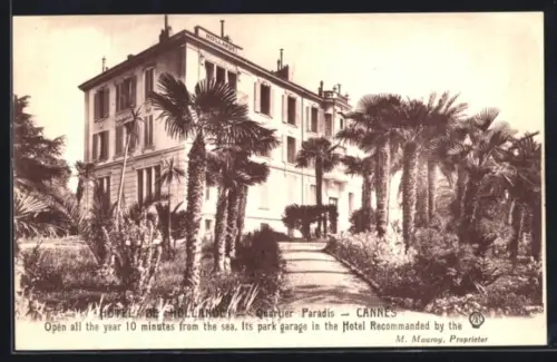 AK Cannes, Hôtel de Hollande, Quartier Paradis