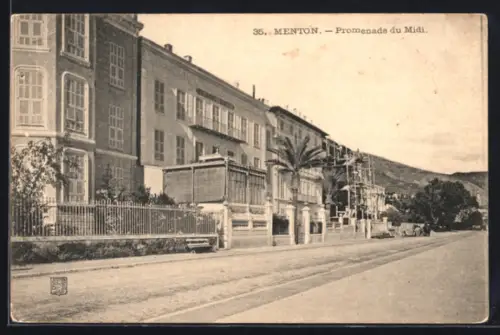 AK Menton, Promenade du Midi