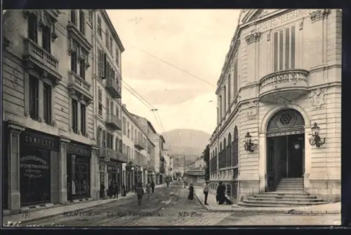 AK Menton, La Rue Partonreneaux