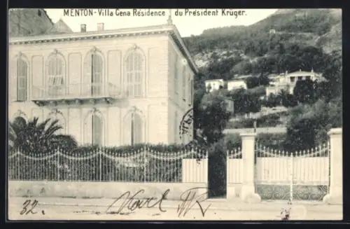 AK Menton, Villa Gena Residence du Président Krüger