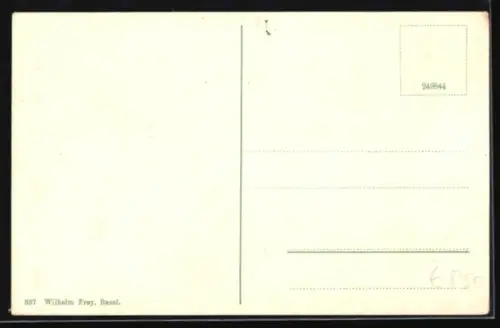 AK Basel, Mittlere Rheinbrücke mit Fuhrwerk u. Strassenbahn