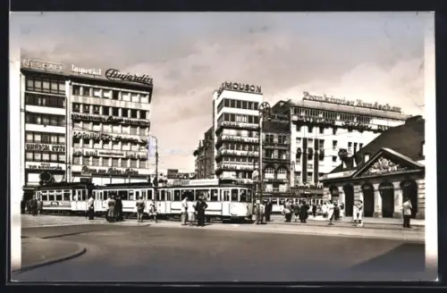 AK Frankfurt a. M., An der Hauptwache, Strassenbahn, Panorama