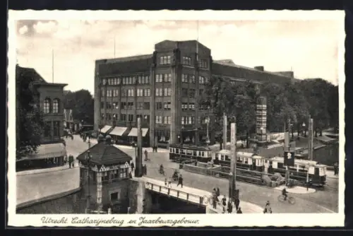 AK Utrecht, Catharijnebrug en Jaarbeursgebouw, Strassenbahn