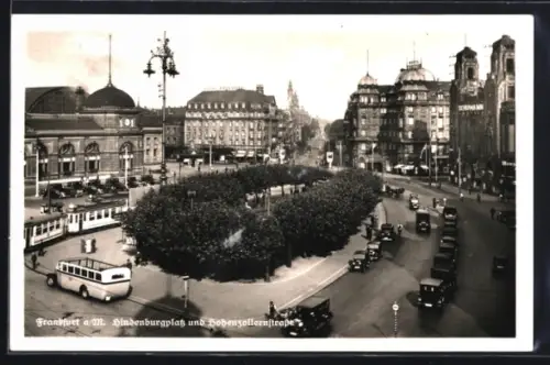 AK Frankfurt, Hindenburgplatz und Hohenzollernstrasse aus der Vogelschau