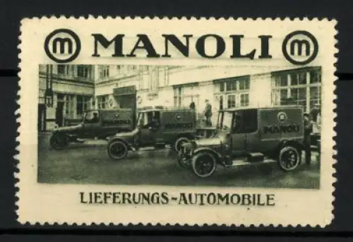 Reklamemarke Manoli Lieferungs-Automobile, Gütertransport, Lieferwagen