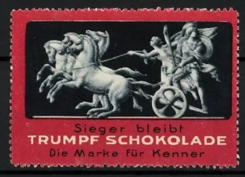 Reklamemarke Trumpf Schokolade, Streitwagen mit Pferden