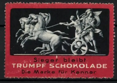 Reklamemarke Trumpf Schokolade, Streitwagen mit Pferden