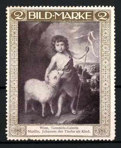 Reklamemarke Wien, Gemälde-Galerie, Johannes der Täufer als Kind mit Lamm