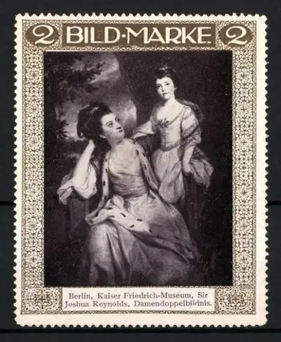 Reklamemarke Berlin, Kaiser Friedrich-Museum, Damendoppelbildnis von Sir Joshua Reynolds