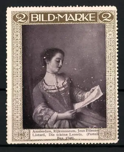 Reklamemarke Amsterdam, Rijksmuseum, Die schöne Leserin von Jean Etienne Liotard