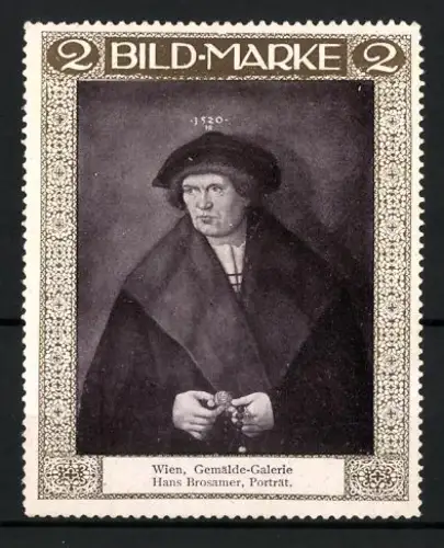 Reklamemarke Wien, Gemälde-Galerie, Hans Brosamer im Porträt