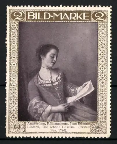 Reklamemarke Amsterdam, Rijksmuseum, Die schöne Leserin von Jean Etienne Liotard