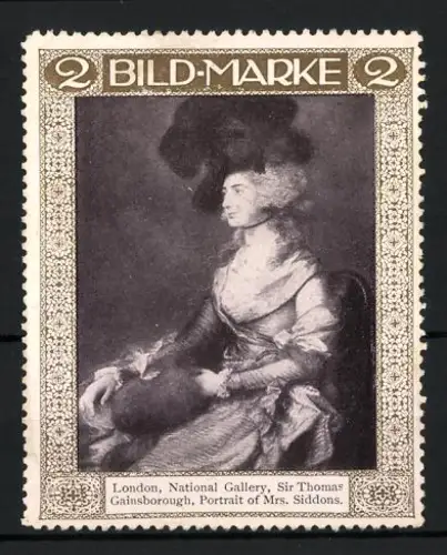 Künstler-Reklamemarke Thomas Gainsborough: London, National Gallery, Portrait of Mrs. Siddons