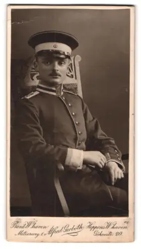 Fotografie Alfred Gerboth, Wilhelmshaven, Metzerweg 1, Einjährig-Freiwilliger Carl Fuhrmeister vom Seebataillon