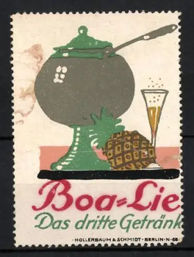 Reklamemarke Boa-Lie, Alkoholische Getränke, Bowle und Ananas