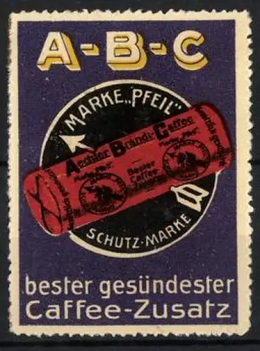 Reklamemarke Aechter Brandt-Caffee, Caffee-Zusatz, Rote Verpackung